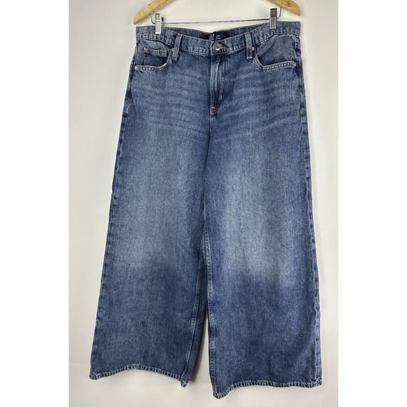 Gap Denim Baggy Wide Leg Dani Jeans 90's Grunge Women's 12/31s 12 31 Short 2025 - Picture 2 of 11